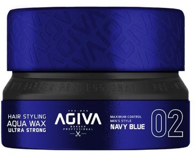 Agiva Hair Styling Aqua Wax Ultra Strong Maximum Control Men’s Style Navy Blue 02 - IZZAT DAOUK SA