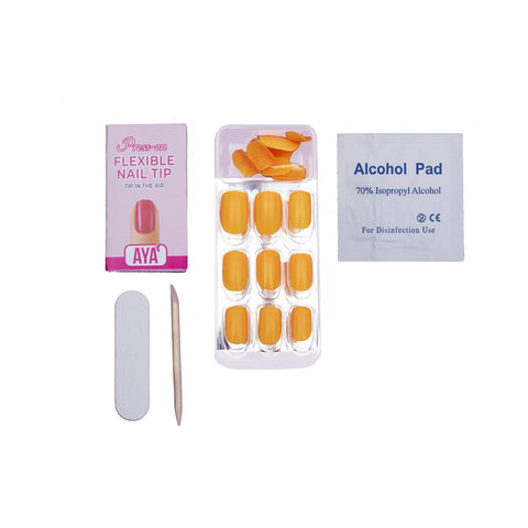 Aya Nail Artificial Flexible Nails With Set 16/2 -16 Pieces - IZZAT DAOUK SA