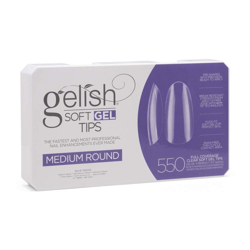 Harmony Gelish Soft Gel Nail Tips 1168095 Medium Round 550 Pcs - IZZAT DAOUK SA