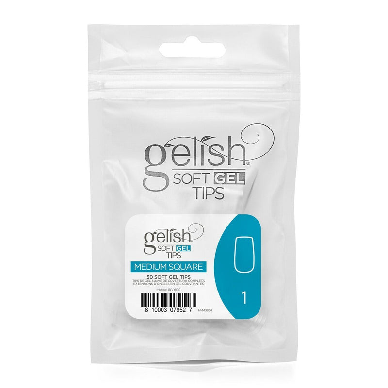 Harmony Gelish Soft Gel Nail Tips 1168186 Medium Square Size 1 50P Refill - IZZAT DAOUK SA