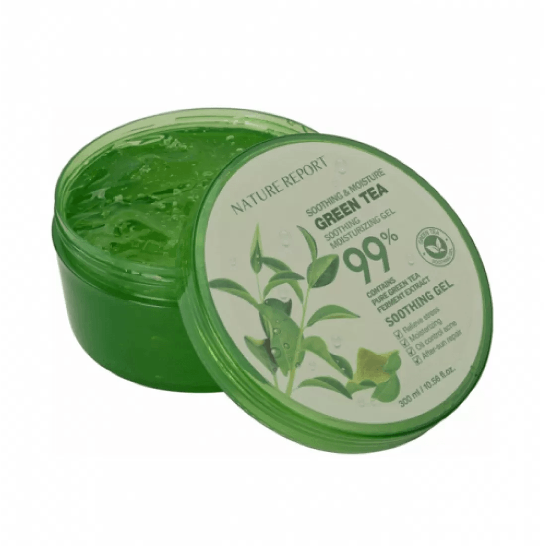 Nature Report Green Tea Soothing Gel 99% 300Ml - IZZAT DAOUK SA