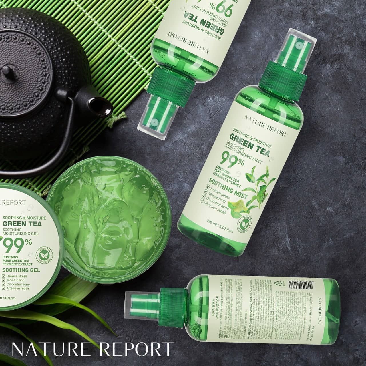 Nature Report Green Tea Soothing Mist 99% 150Ml - IZZAT DAOUK SA