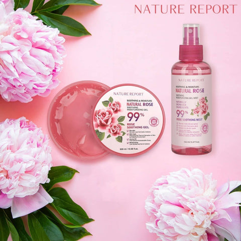 Nature Report Natural Rose Soothing Gel 99% 300Ml - IZZAT DAOUK SA