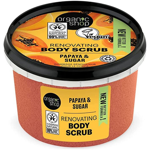 Organic Shop Renovating Body Scrub Papaya And Sugar 250 Ml - IZZAT DAOUK SA