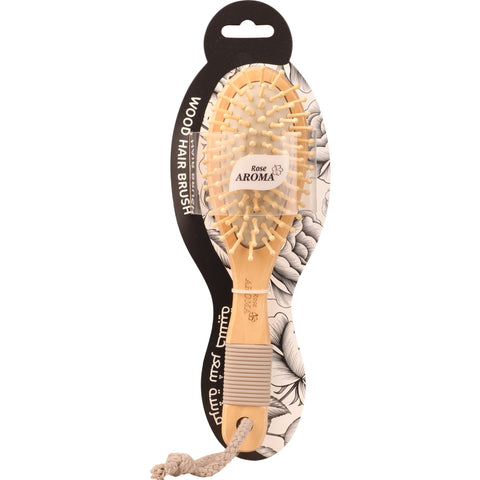 ROSE AROMA WOOD HAIR BRUSH 4738 - IZZAT DAOUK SA