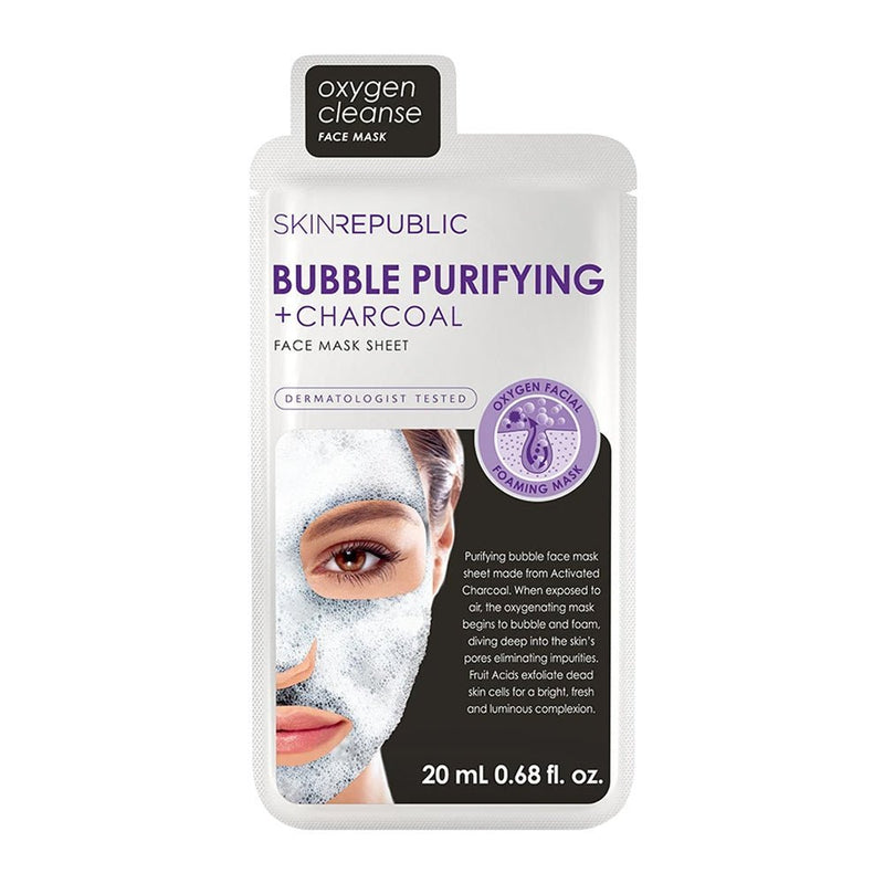 Skin Republic Bubble Purifying + Charcoal Face Mask Sheet - IZZAT DAOUK SA